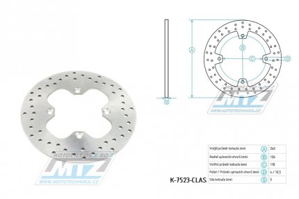 Kotou brzdov (240/118/4D) kulat desing -Honda CB500F+CB500X+CBR500R + CMX500Rebel+CB650R+CB650F+CBR650F+CBR650R + Forza750