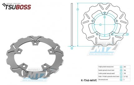 Kotou brzdov (240/115/5D) zubat desing - BMW G310GS / 17-21 + G310R / 16-21 + Honda CTX700+Integra700+NC750+NM4 750Vultus