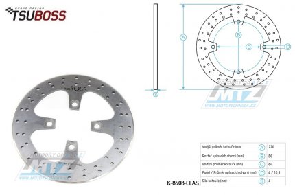 Kotou brzdov (220/64/4D) - Suzuki UH125Burgman / 02-06 + UH150Burgman / 02-06