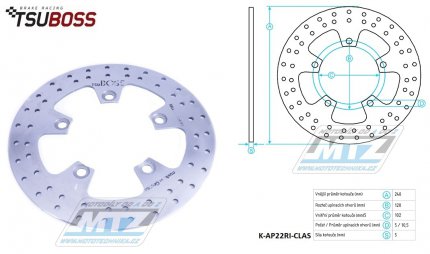 Kotou brzdov (240/102/5D) - Aprilia MXV450 / 09-10+RXV450 / 05-11+SXV450 / 05-11+RXV550 / 05-11+SXV550 / 05-11