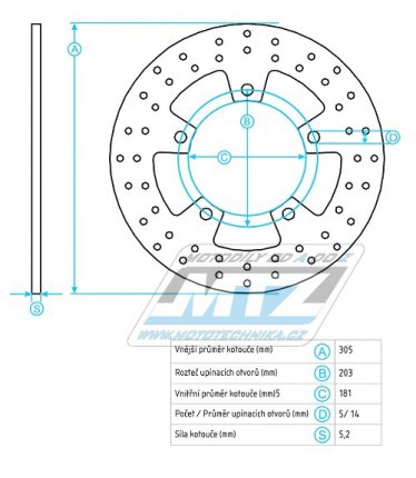 Kotou brzdov nerezov (305/181/5D) - BMW F750GS+F850GS+R850 + R1100+R1100RT + R1150GS+K1200+R1200+HP2 + R1250GS+R1250R+R1250RS+R1250RT