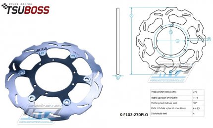 Kotou brzdov PLOVOUC - zubat desing Wave (vnj prmr 270mm) - Honda CR125+CR250+CR500 + CRF250R+CRF250RX+CRF250X+CRF450R+CRF450RX+CRF450X