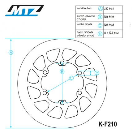 Kotou brzdov MTZ Classic - Kawasaki KMX125 / 86-03