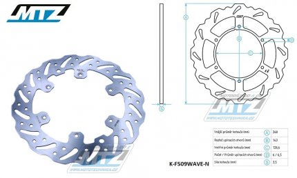 Kotou brzdov MTZ - zubat desing Wave - Beta RR125+RR200+RR250 + RR300+Xtrainer300+RR350+RR390+RR400+RR430 + RR450+RR480+RR498