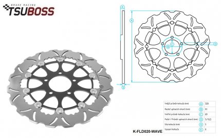 Kotou brzdov plovovouc (320/69/5D) zubat desing - Suzuki GSX1400+GSX1300R Hayabusa+GSXR1000+GSXR600+GSXR750 + TL1000S+TL1000R