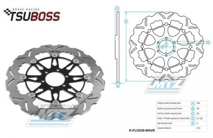 Kotou brzdov plovovouc nerezov (310/62/6D) zubat desing - Honda CBR900RR Fireblabe / 98-99 + CB1300 / 97-00