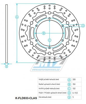 Kotou brzdov plovouc (320/132/6D) kulat desing - Yamaha YZF-R7+XVS950 Midnight Star + FJR1300