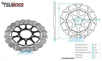 Kotou brzdov plovovouc (280/80,5/5D) zubat desing - Kawasaki ZX636 / 03-04 + ZX600RR Ninja