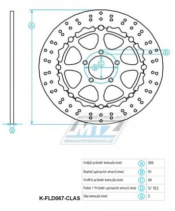 Kotou brzdov plovovouc nerezov (300/69/5D) kulat desing - Suzuki GSXR600 / 04-05+GSXR750 / 04-05+GSXR1000 / 03-04