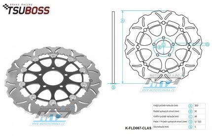 Kotou brzdov plovovouc (300/69/5D) kulat desing - Suzuki GSXR600 / 04-05+GSXR750 / 04-05+GSXR1000 / 03-04