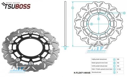 Kotou brzdov plovovouc nerezov (320/132/5D) zubat desing - Yamaha YZF R1 + FZ1N+FZ1S Fazer+MT10 + XVS1300 + XV1700 V-max