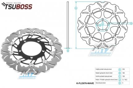 Kotou brzdov plovouc nerezov (310/100/5D) zubat desing - Suzuki GSXR600+GSXR750 / 06-07 + GSXR1000 / 06-08+M1800Intruder