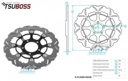 Kotou brzdov plovovouc (320/78/5D) zubat desing - Triumph 1050SpeedTriple+1050Tiger / 07-16