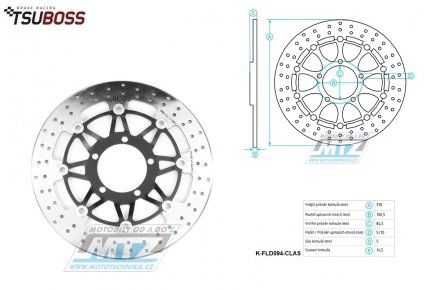 Kotou brzdov plovovouc (310/84,5/5D) kulat desing - Triumph Daytona600 / 03-04 + SpeedFour / 02-05+TT600 / 00-03 + Daytona675 / 06-13+Street triple675 / 08-12