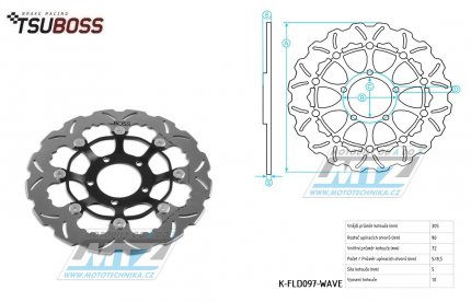 Kotou brzdov plovovouc (305/72/6D) zubat desing - Ducati Hypermotard 796 / 10-13 + Hypermotard / 07-12