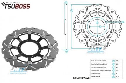 Kotou brzdov plovovouc (320/94/6D) zubat desing - Honda CBR1000RR Fireblade / 08-16