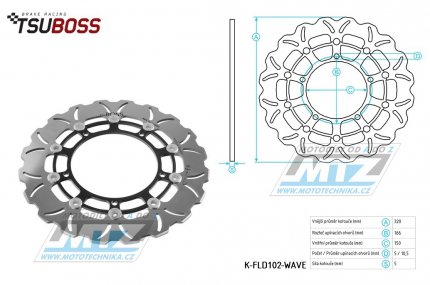 Kotou brzdov plovovouc (320/150/5D) zubat desing - Triumph Speed Triple 1050 / 08-16 + Sprint GT1050 + Trophy 1200SE