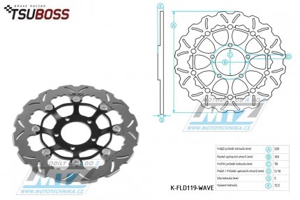 Kotou brzdov (320/78/5D) - zubat design - Triumph Speed Triple 1050R +  Speed Triple 1050R ABS / 12-14