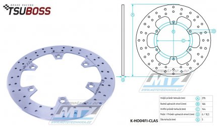 Kotou brzdov (276/144/6D) - Honda XL600V Transalp / 87-96+FX650 Vigor / 99-00+SLR650 / 97-98+XBR500 / 85-89 + XLV750R / 83-85