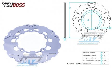 Kotou brzdov (296/144/5D) - zubat desing WAVE - Honda VT500C Shadow+VT600Shadow