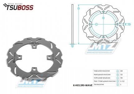 Kotou brzdov (240/105/4D) - Honda XR650R / 00-08+XR650 Supermotard / 00-08