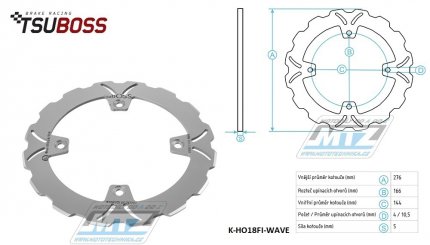 Kotou brzdov (276/144/4D) - zubat desing Wave - Honda XRV 750 R AfricaTwin / 90-03