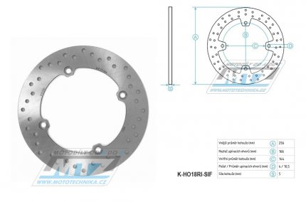 Kotou brzdov (256/144/4D) - Honda XRV750 AfricaTwin / 90-03 + XL1000V Varadero / 99-02 + NSR250+NSR400 / 85-86