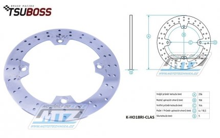 Kotou brzdov (256/144/4D) - Honda XRV750 AfricaTwin / 90-03 + XL1000V Varadero / 99-02 + NSR250+NSR400 / 85-86