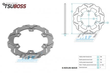 Kotou brzdov (256/144/6D) - Honda XL1000V Varadero / 03-11+CB1100N / 17-18+CB1100RS / 17-18+CBR1100 / 98-07+CB1100SF X-Eleven / 00-03+CB1300