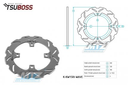 Kotou brzdov (240/100/4D) - Kawasaki ZXR400 / 91-02+Zephyr550 / 93-01+ZZR600 / 93-06+GPX750R / 86-90+ZR7 / 99-03+ZR7S / 01-03