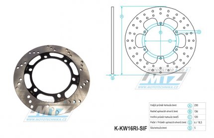 Kotou brzdov (230/120/6D) - Kawasaki KLE500 / 91-07+KLR650 / 87-07