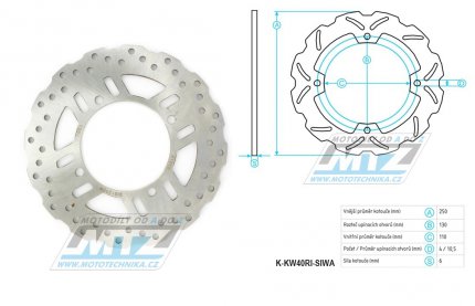 Kotou brzdov (250/110/4D) Kawasaki Z750+Z800 + Ninja1000 + Versys1000 + Z1000 + ZZR1400