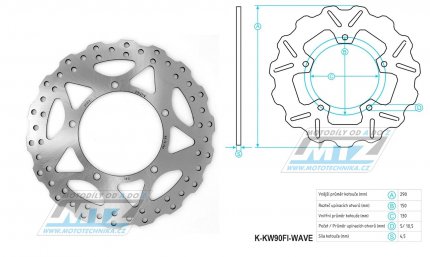 Kotou brzdov (290/130/5D) - Kawasaki Z125 / 19-21 + Ninja 125 / 19-21 + Z300 / 15-16 + Ninja 300 / 13-16 + Versys 300X / 17-20