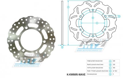 Kotou brzdov (220/100/3D) - Kawasaki Ninja 300 / 13-16 + Z300 / 15-16