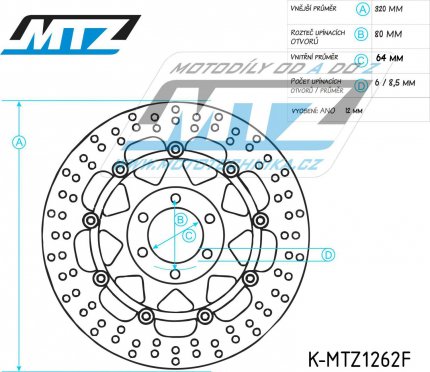 Kotou brzdov plovovouc (296/58/6D) - kulat design - Honda RS125+RS250+CB250F+TSR+CB400N+CBR400F+CBR600F+VFR400F+VRF750F+CBR900RR Fireblade+VTR1000F