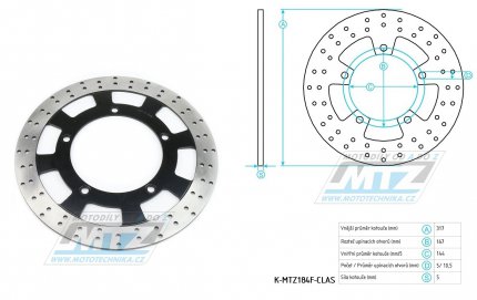 Kotou brzdov (318/144/5D) - kulat design - Honda VF750+VT850+VT1100Shadow