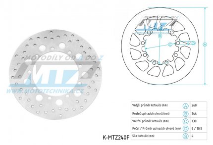 Kotou brzdov (260/130/9D) - kulat design - Kawasaki KL650 / 87-89