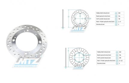 Kotou brzdov (220/118/6D+4D) - kulat design - Suzuki RM125 / 88-98+RM250 / 87-98 + DR-Z400S / 00-20+DR-Z400E / 00-07 + Suzuki DR250R / 90-94 + DR350 / 92-99