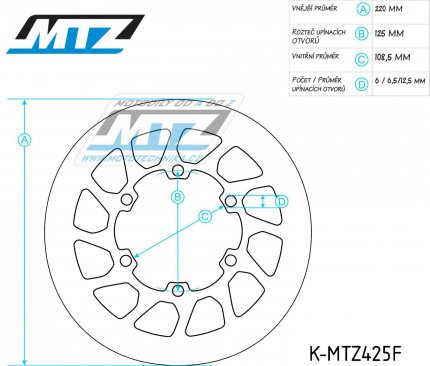 Kotou brzdov  (220/108/6D) - kulat design - Beta MX50+RX50 + Rieju Drac50+MRX50+RR50+SMX50+RJ125+RR125+RS125 + Suzuki DR50BIG