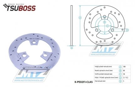 Kotou brzdov (180/58/3D) - Peugeot Speedfight 2 / 01+Speedfight 50LC / 96-99+Speedfight 100 /97