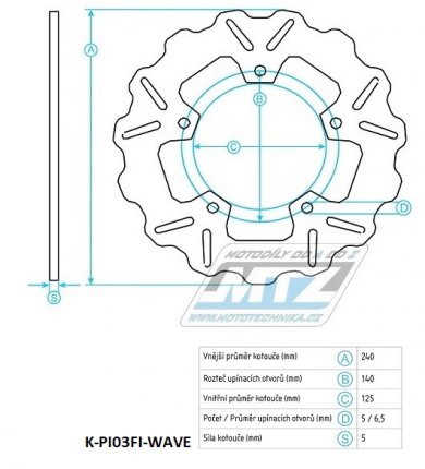 Kotou brzdov (240/125/5D) - Gilera Nexus+Fuoco + Piaggio MP3+XEVO+X7+X8+X9+Beverly