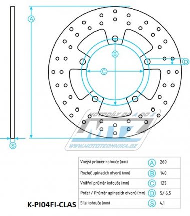 Kotou brzdov (260/125/5D) - Gilera Nexus125-500  + Piaggio Beverly125-500+Carnaby125-300+X125EVO+X250EVO+X7125-300+X8125-250+X9180-500