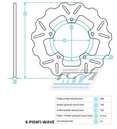 Kotou brzdov (260/125/5D) - Gilera Nexus125-500  + Piaggio Beverly125-500+Carnaby125-300+X125EVO+X250EVO+X7125-300+X8125-250+X9180-500