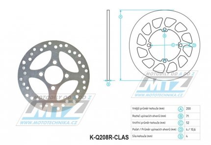 Kotou brzdov MTZ nerezov - kulat desing - Yamaha YFZ450 / 06-14 + YFZ450R / 09-22 + YFM700R Raptor / 06-24