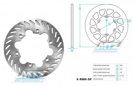 Kotou brzdov pevn - kulat desing - Husqvarna CR125 / 92-99+CR250 / 92-99 + TC410 / 99+TC610 / 99 + TE410 / 93-00+TE410E / 98-01 + TE610E / 98-99+TE610 / 92-99 + WR125 / 92-99+WRE125 / 95-99 + WR250 / 92-99+WR360 / 92-99