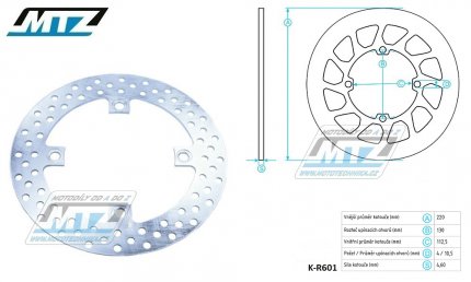 Kotou brzdov MTZ Classic - Husqvarna CR125+CR250 + TC250+TC410+TC450+TC510+TC570+TC610 + TE250+TE450+TE510+TE410+TE610 + WR125+WR250+WR300 + WRE125+SM125 + SMR400+SMR450+SMR570+SM610