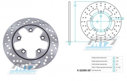 Kotou brzdov (240/89/5D) - Suzuki GSF600 Bandit+GSF650 Bandit+GSF1200 Bandit +SV650+GSX600F+GSX750F + GSX750R+GSX1100R + GSX1200 Inazuma+GSX1300R Hayabusa + RF600R+RF900+ Kawasaki J125+J300 + Kymco