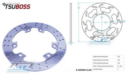 Kotou brzdov (250/134/6D) - Suzuki DR600Djebel +DR650 / 91-95+DR650Djebel / 90-95+DR650R / 90-93+DR650RE / 94-95+DR650RS / 90-91+DR650RSE / 91-93+DR750BIG / 88-89+DR800BIG / 89-96