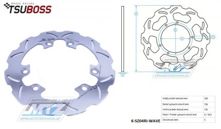 Kotou brzdov (250/134/6D) - Suzuki DR600Djebel +DR650 / 91-95+DR650Djebel / 90-95+DR650R / 90-93+DR650RE / 94-95+DR650RS / 90-91+DR650RSE / 91-93+DR750BIG / 88-89+DR800BIG / 89-96