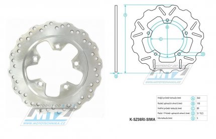 Kotou brzdov (240/89/5D) zubat desing WAVE - Suzuki GSF600 Bandit+GSF650 Bandit+GSF1200 Bandit +SV650+GSX600F+GSX750F + GSX750R+GSX1100R + GSX1200 Inazuma+GSX1300R Hayabusa + RF600R+RF900+ Kawasaki J125+J300 + Kymco